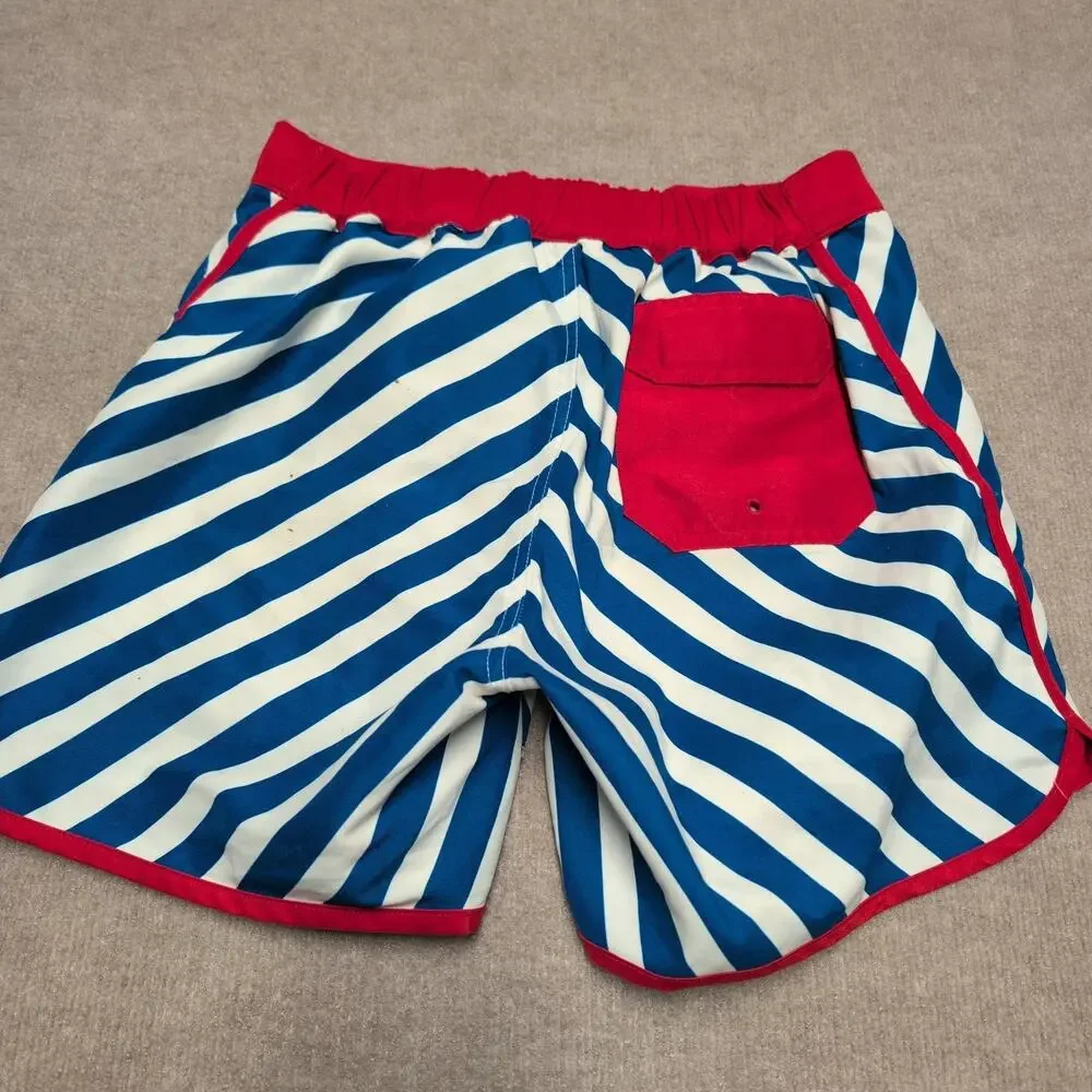 CHUBBIES USA Swim Trunks Board Shorts Unlined Red Blue Size M
